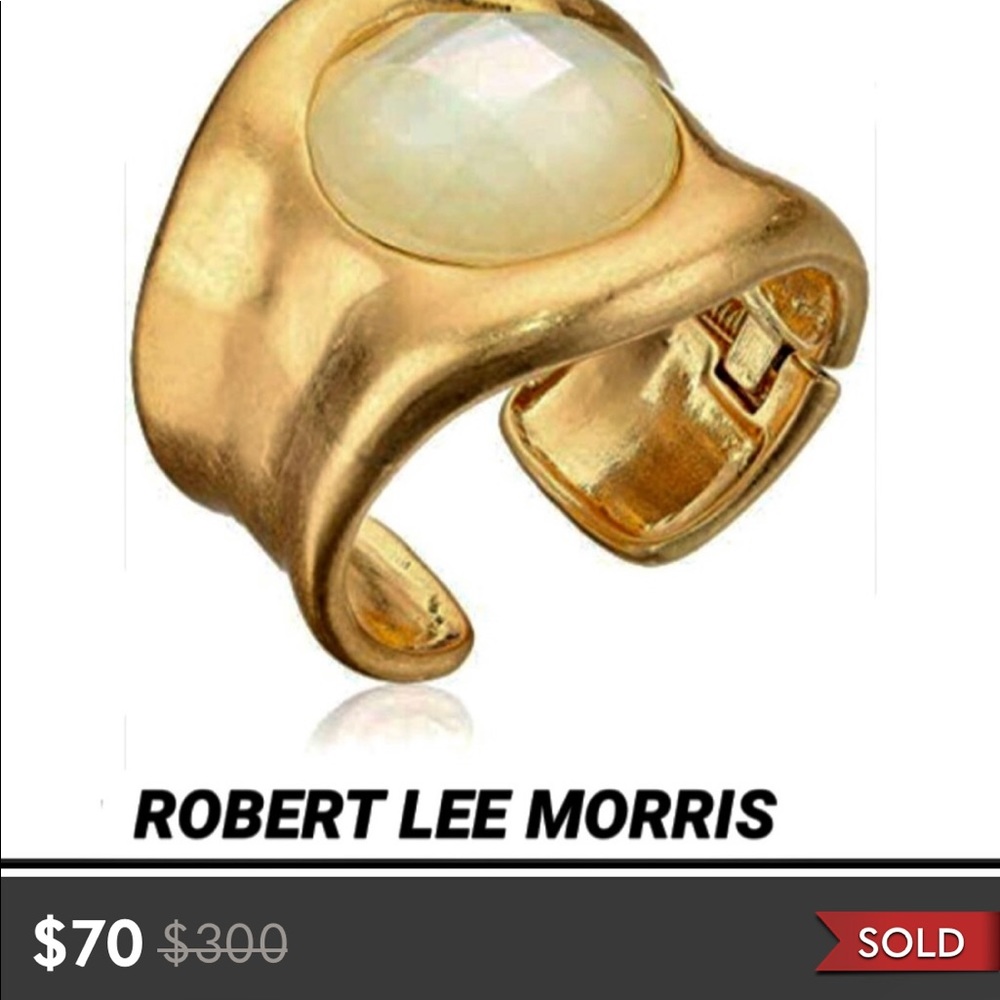 RLM•MOTHER OF PEARL LUCITE GOLD SOHO BANGLE - Picture 1 of 9